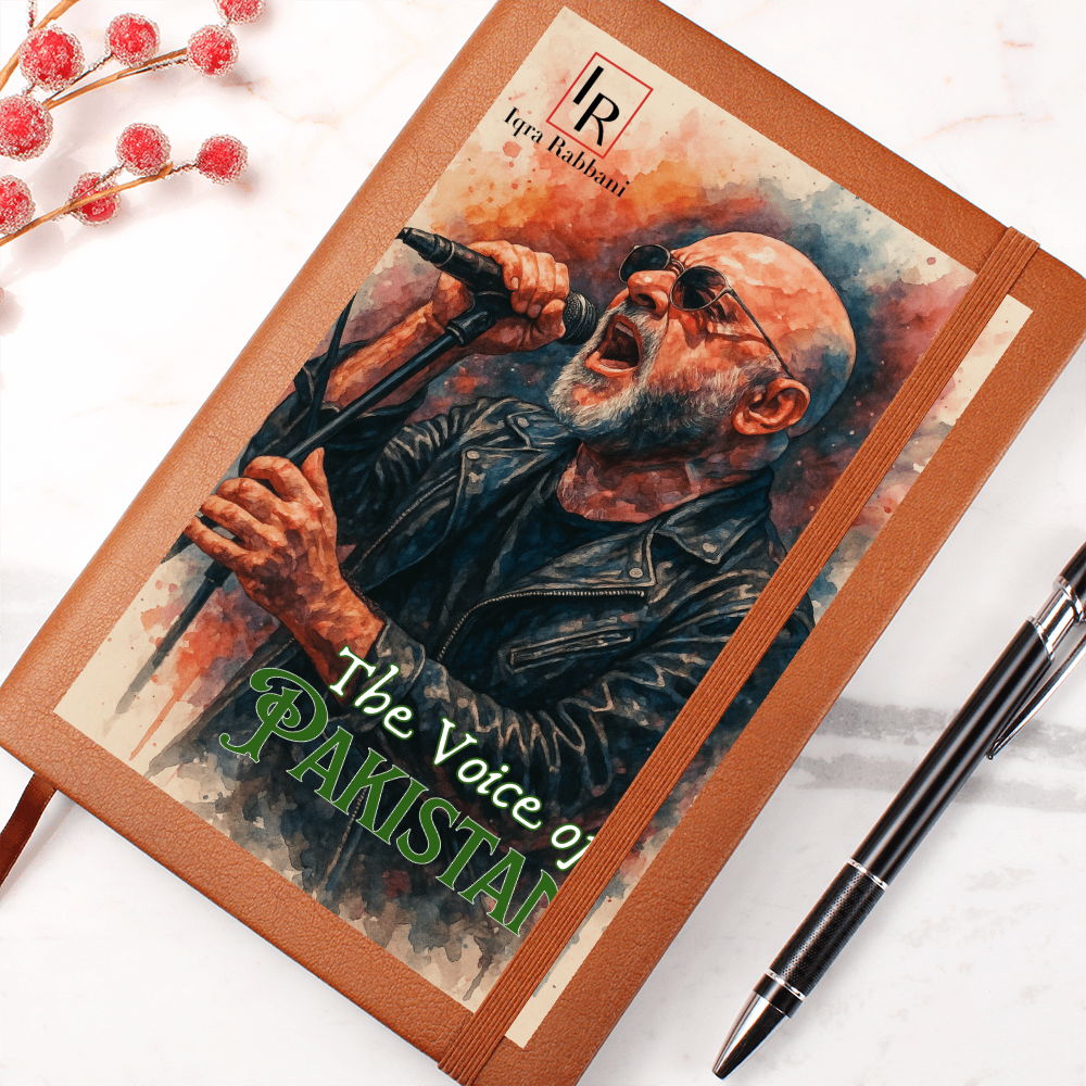 Ali Azmat - The Voice of Pakistan Graphic leather Journal by Iqra Rabbani