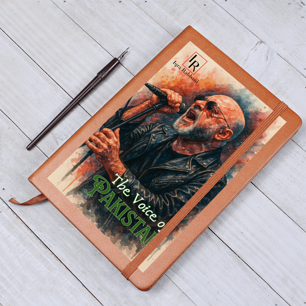 Ali Azmat - The Voice of Pakistan Graphic leather Journal by Iqra Rabbani
