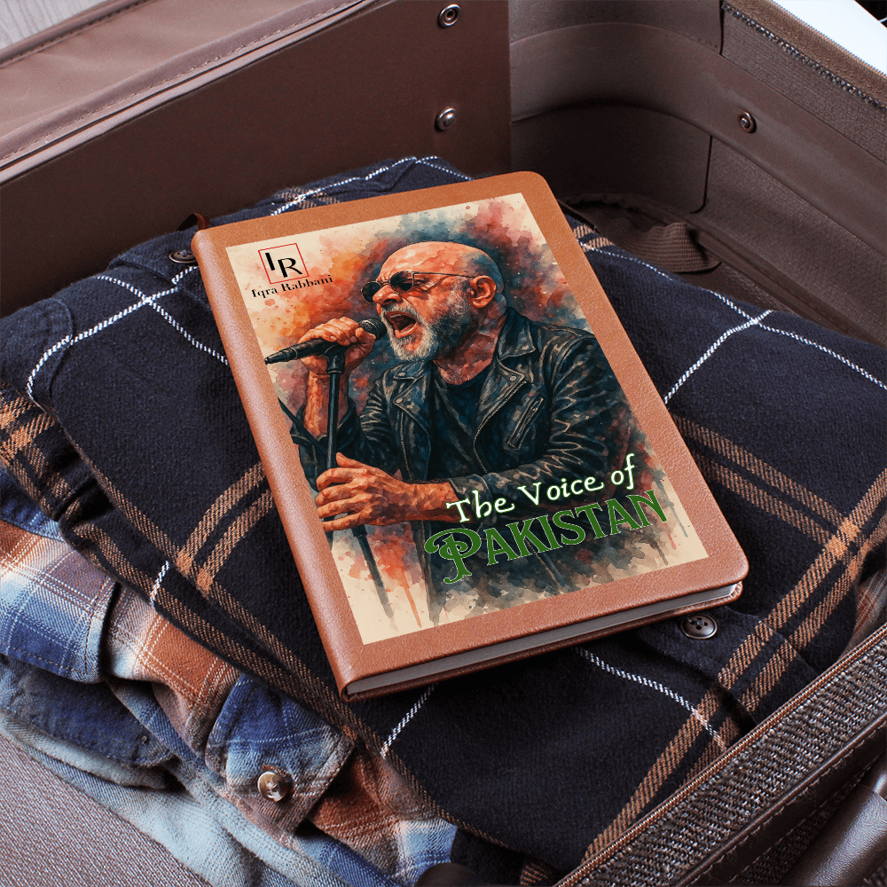 Ali Azmat - The Voice of Pakistan Graphic leather Journal by Iqra Rabbani