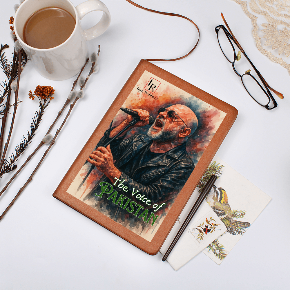 Ali Azmat - The Voice of Pakistan Graphic leather Journal by Iqra Rabbani