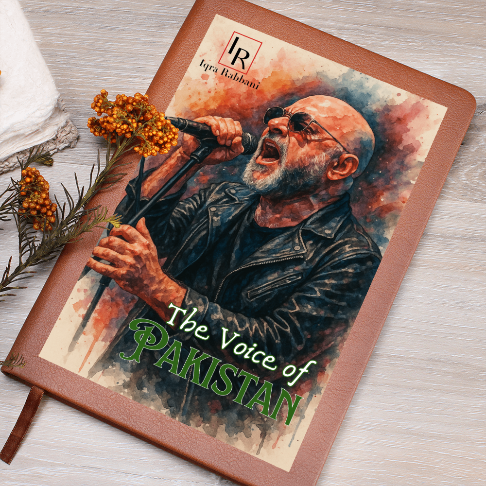 Ali Azmat - The Voice of Pakistan Graphic leather Journal by Iqra Rabbani