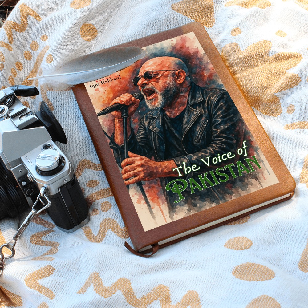 Ali Azmat - The Voice of Pakistan Graphic leather Journal by Iqra Rabbani
