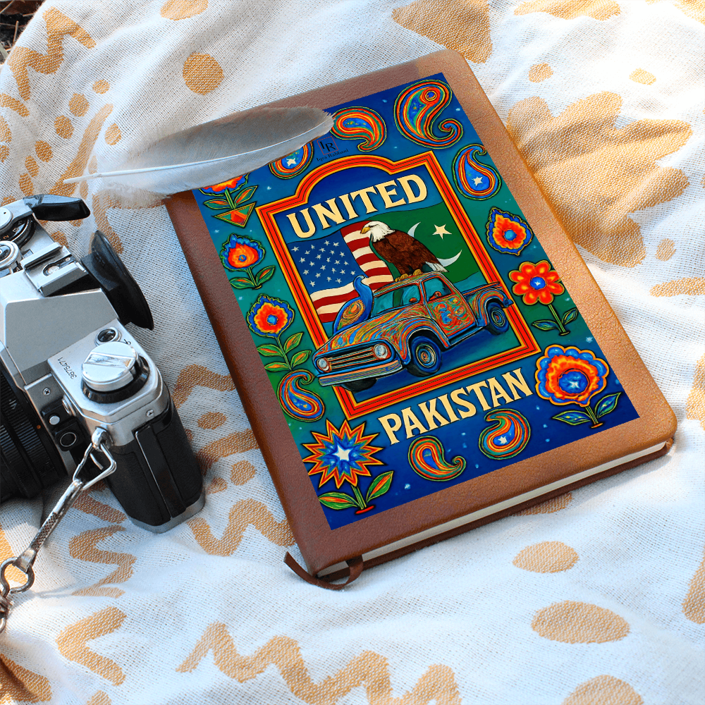 United Pakistan Leather Graphic Journal by Iqra Rabbani