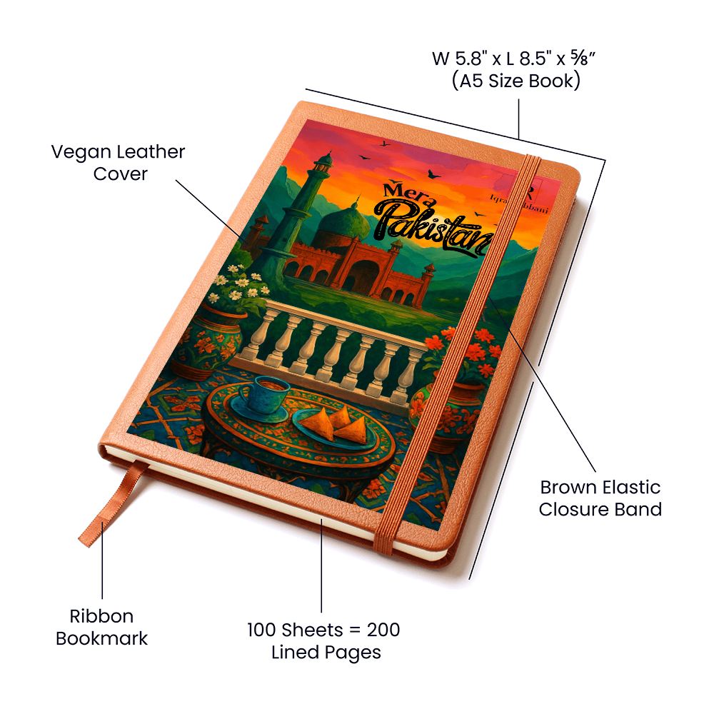 Mera Pakistan Graphic Leather Journal by Iqra Rabbani