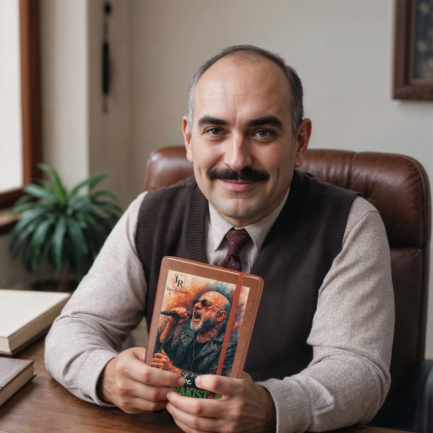 Ali Azmat - The Voice of Pakistan Graphic leather Journal by Iqra Rabbani