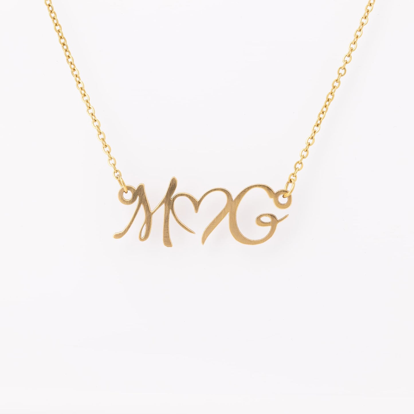 Double Initial Heart Necklace Personalized/Custom Gift for Her