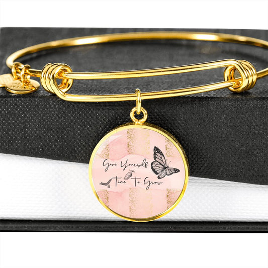 Give Yourself Time Morale Booster Circle Bangle Gift For Her
