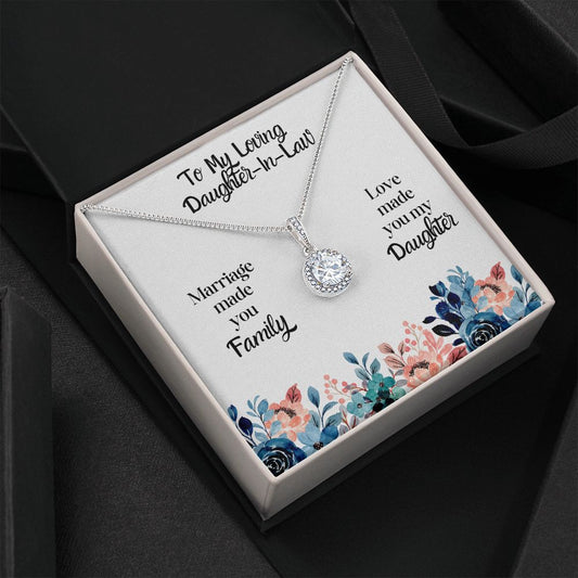 To My Loving Daughter-In-Law 14k White Gold Eternal Hope Necklace Gift For Her