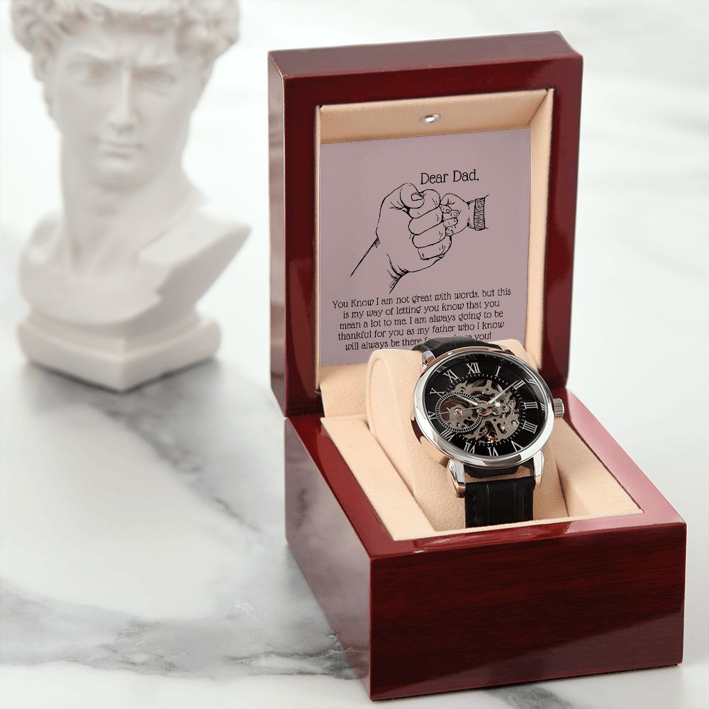 Black Openwork Watch Gift For Dad