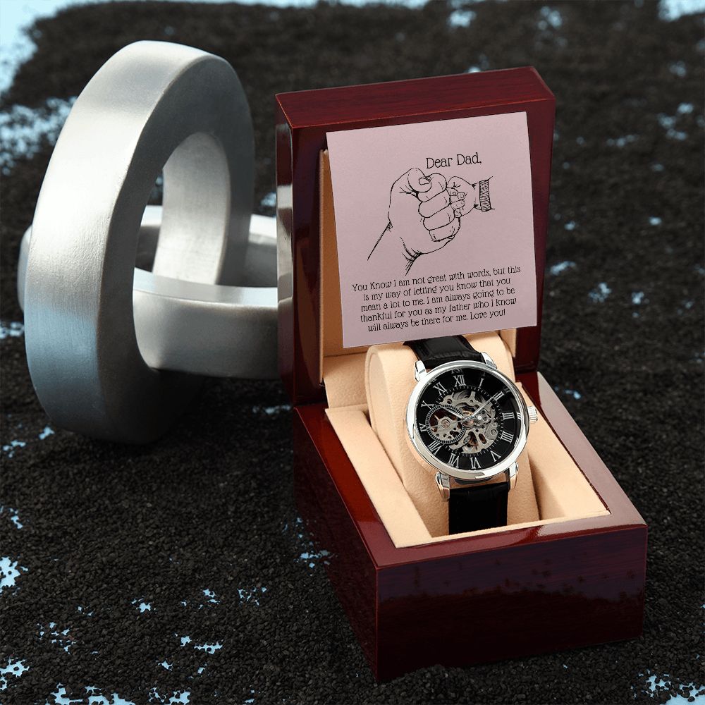 Black Openwork Watch Gift For Dad