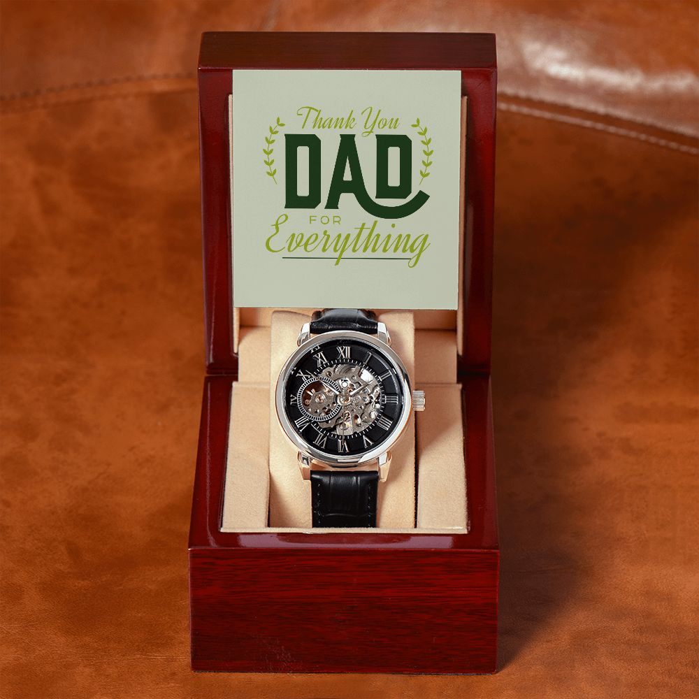 Openwork Watch Black Gift For Dad
