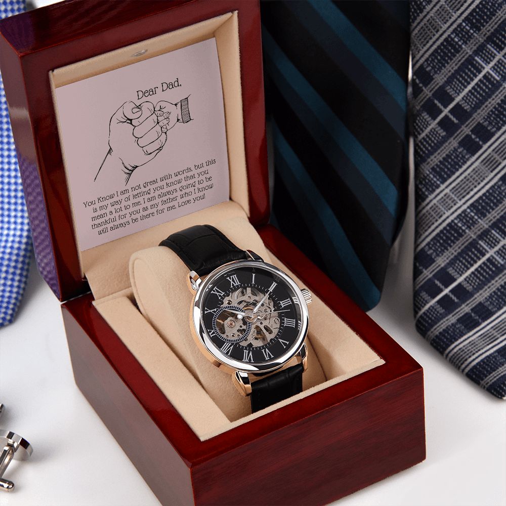 Black Openwork Watch Gift For Dad