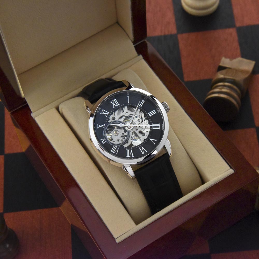 Black Openwork Watch Gift For Dad