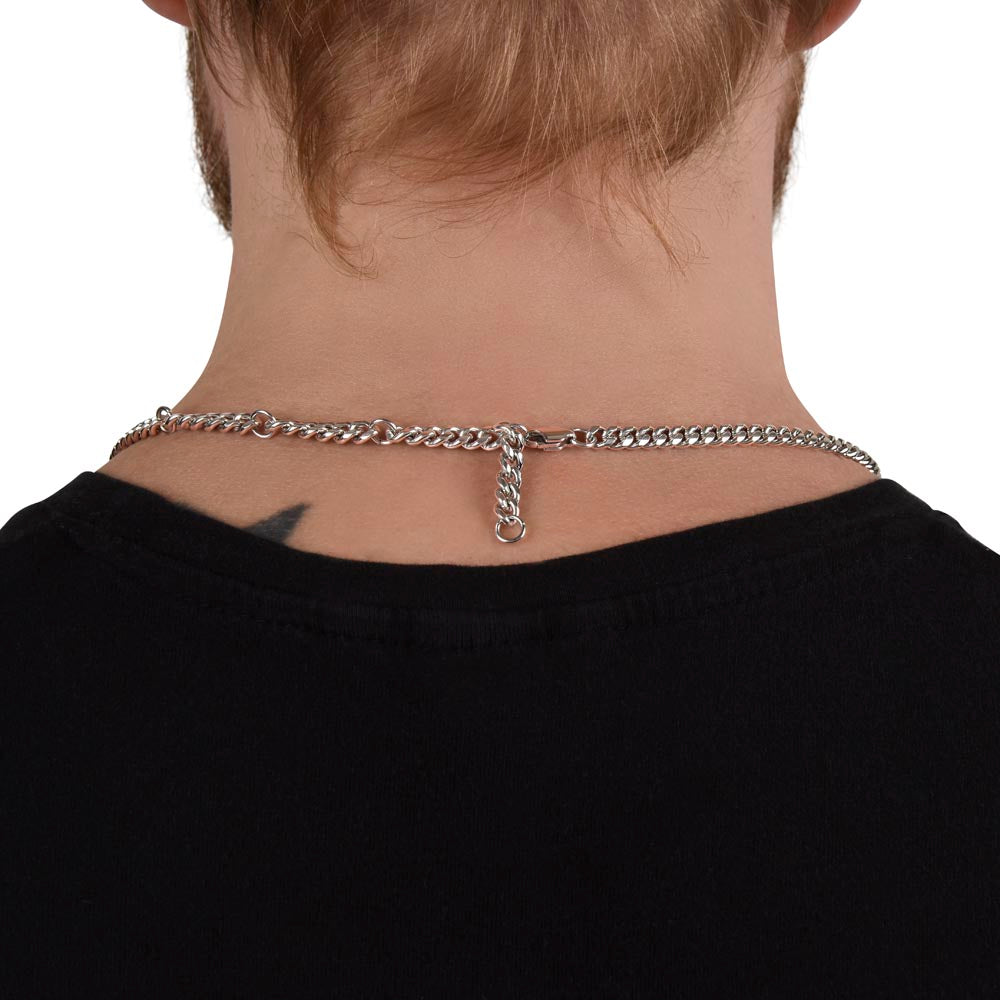 Cuban Link Chain 14k Yellow Gold & Polished Stainless Steel Gift For Dad