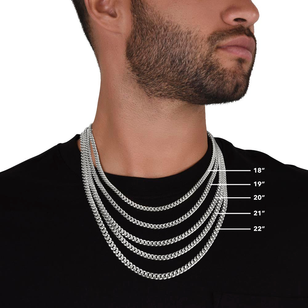 Cuban Link Chain 14k Yellow Gold & Polished Stainless Steel Gift For Him