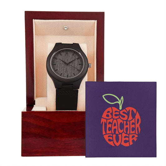 Sandalwood Black Wooden Watch Gift For Your Teacher