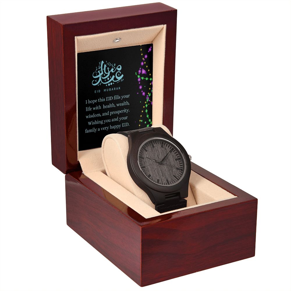 Eid Mubarak Men's Wooden Watch Gift For Him