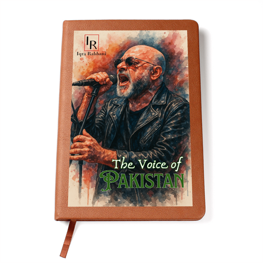 Ali Azmat - The Voice of Pakistan Graphic leather Journal by Iqra Rabbani