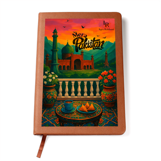 Mera Pakistan Graphic Leather Journal by Iqra Rabbani