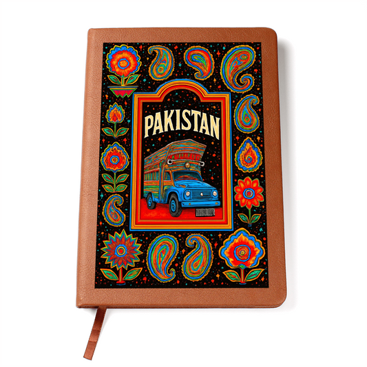 Pakistani Truck Art  Graphic Leather Journal