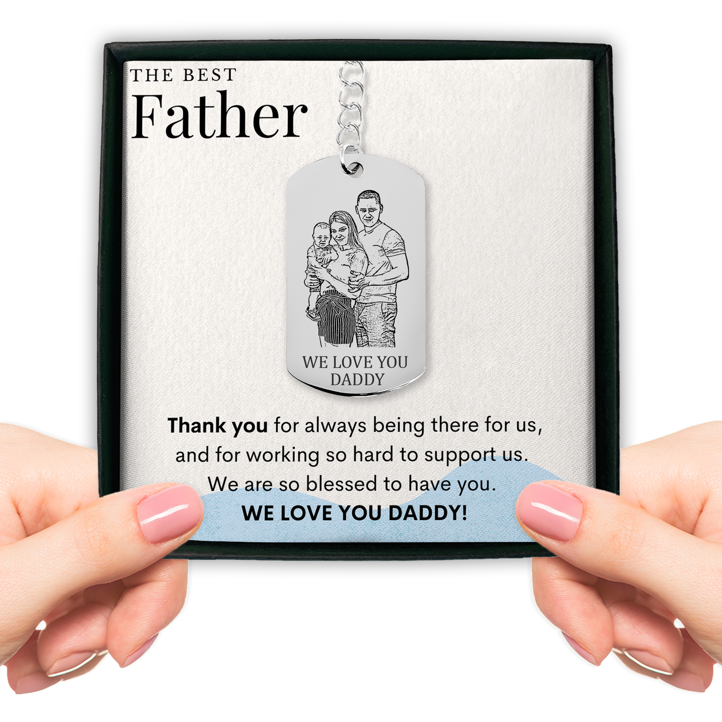 Family Portrait Tag Keychain