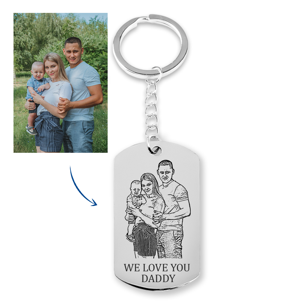 Family Portrait Tag Keychain