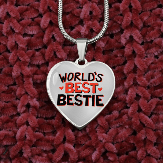 World's Best Bestie Heart Shaped Necklace Gift For Her