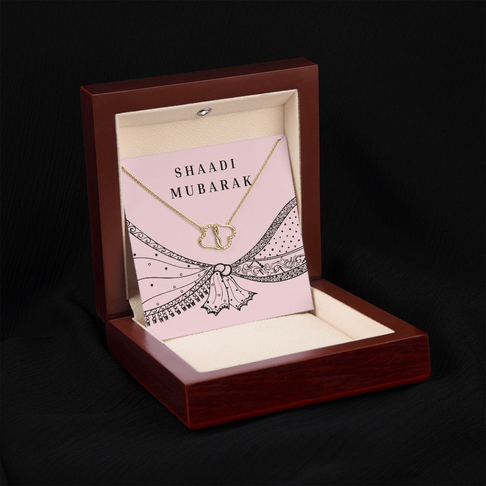 Shaadi Mubarak Everlasting Love Interlocking Hearts Necklace Gift For The Bride