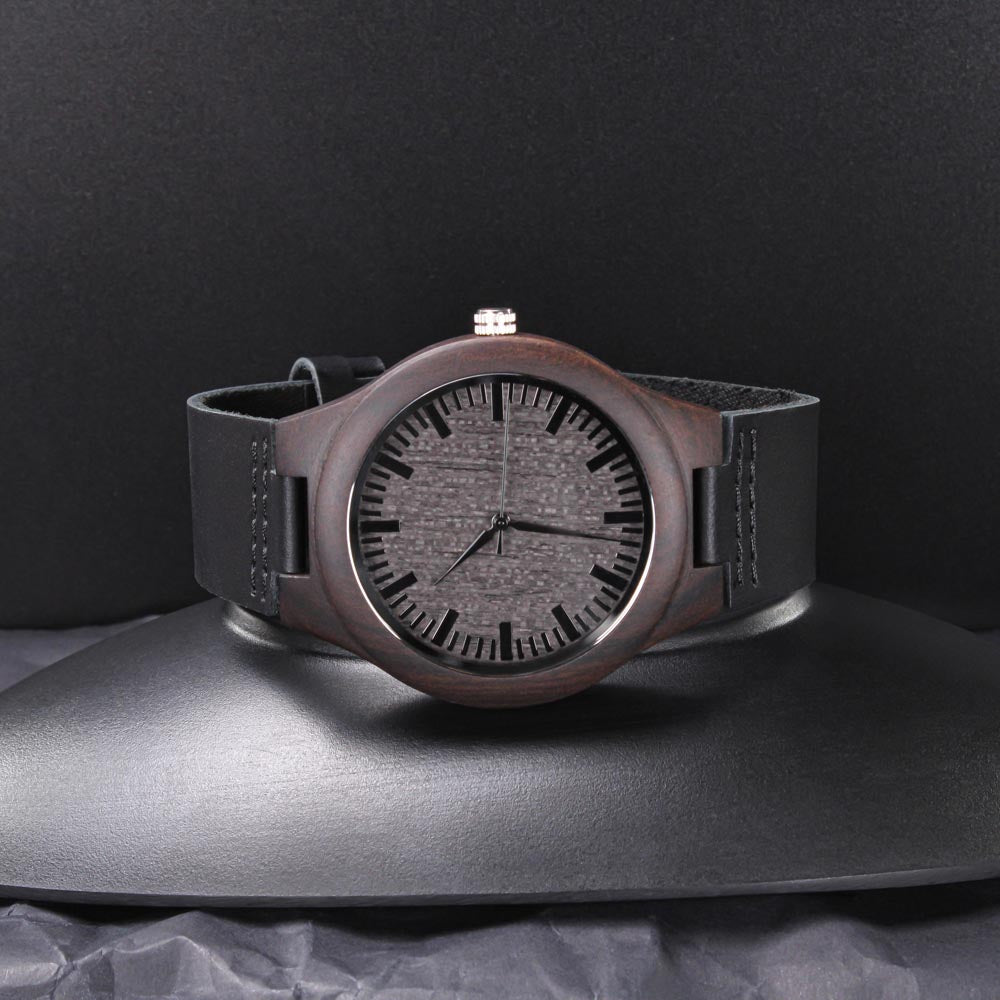 I Love You Men's Engraved Wooden Watch Gift For Him