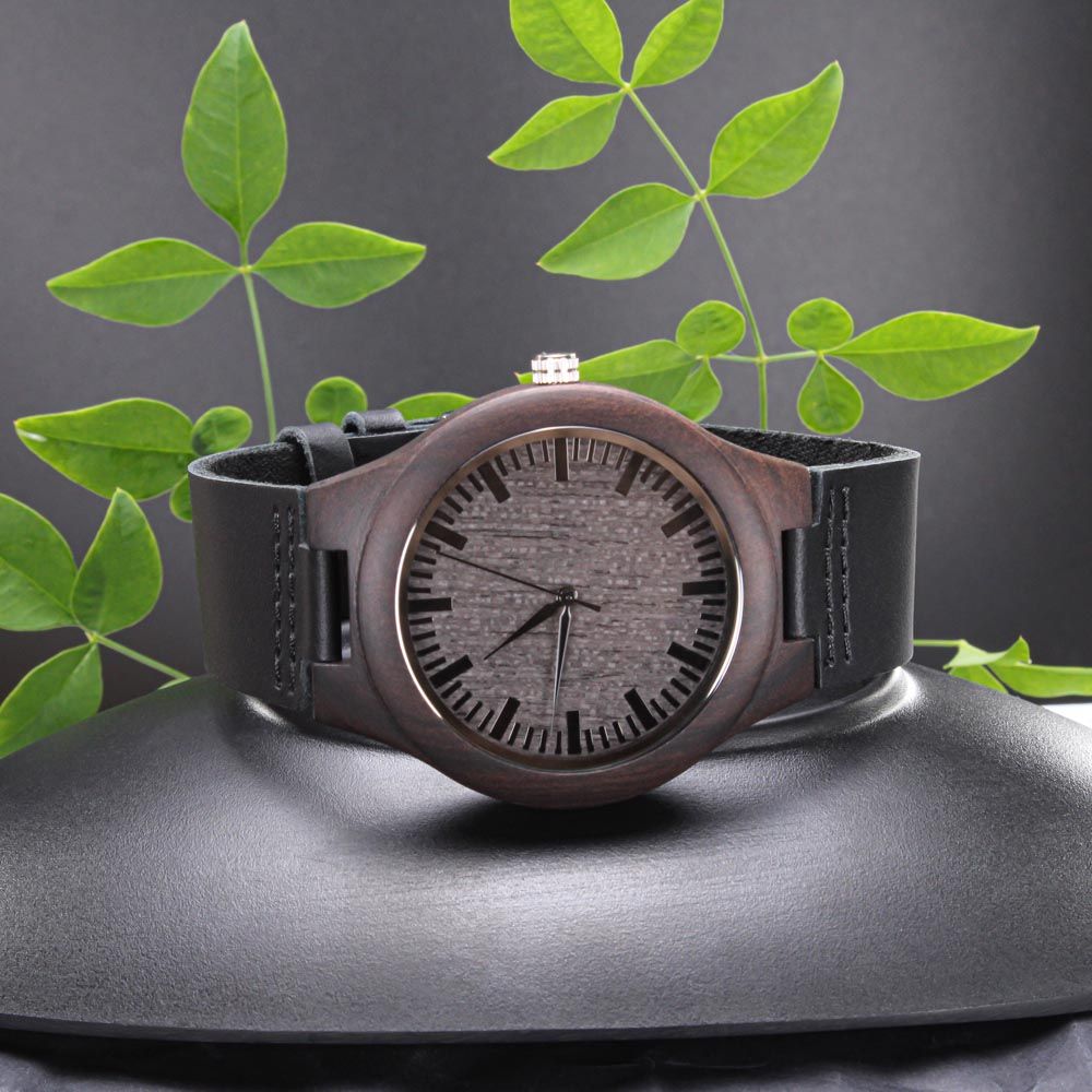 Happy Thanks Giving Engraved Wooden Watch Gift For Him