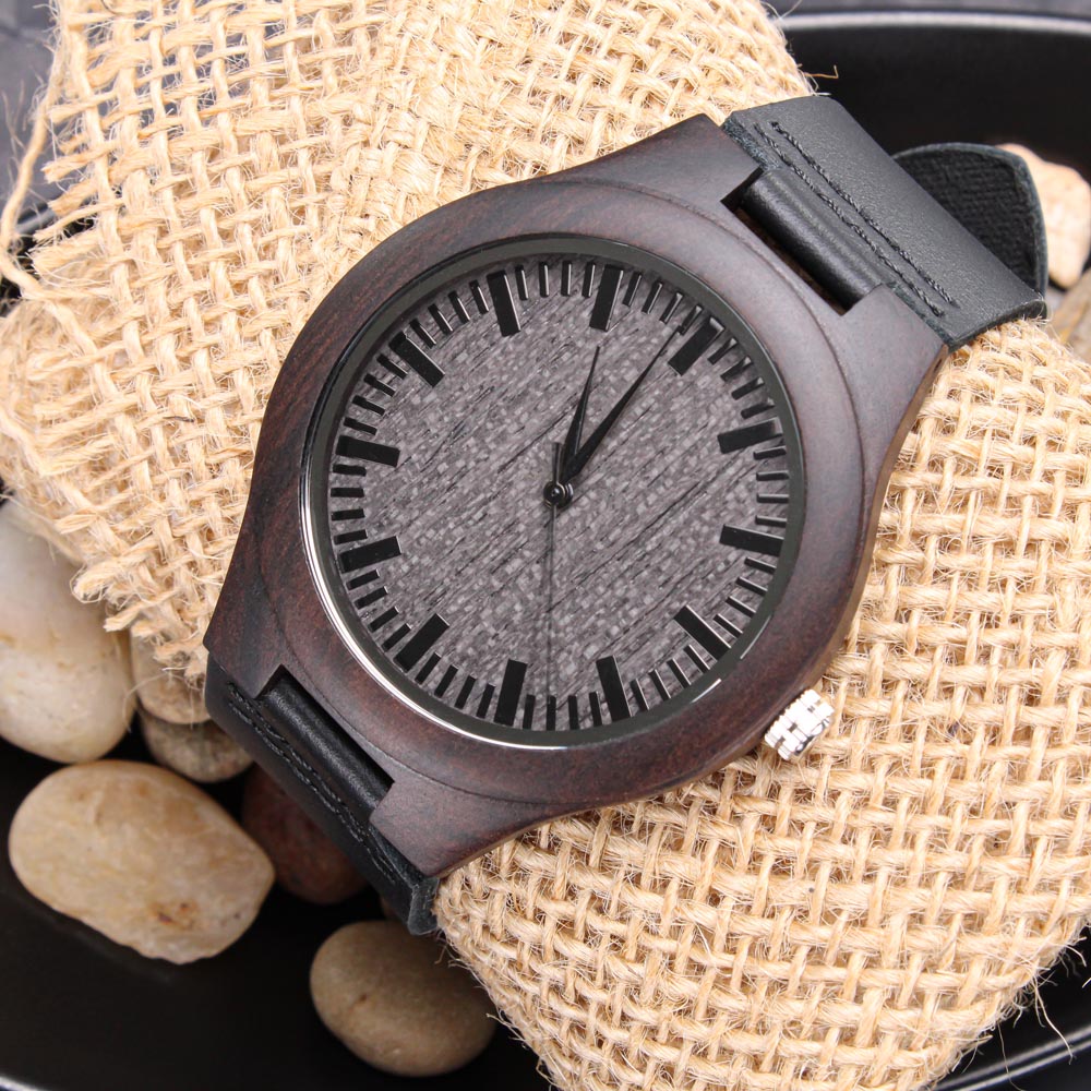 Happy Thanks Giving Engraved Wooden Watch Gift For Him