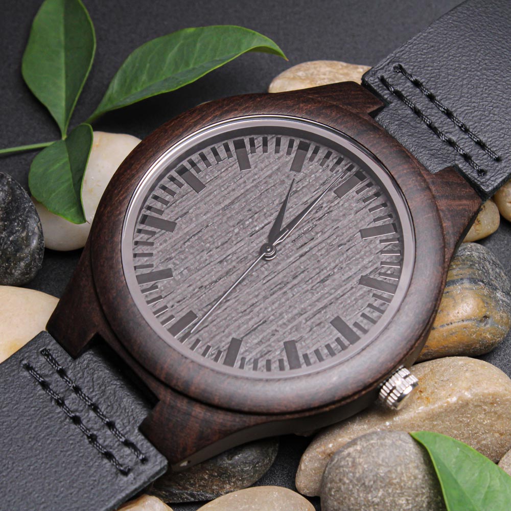 Coolest Uncle Ever Engraved Wooden Watch Gift For Him