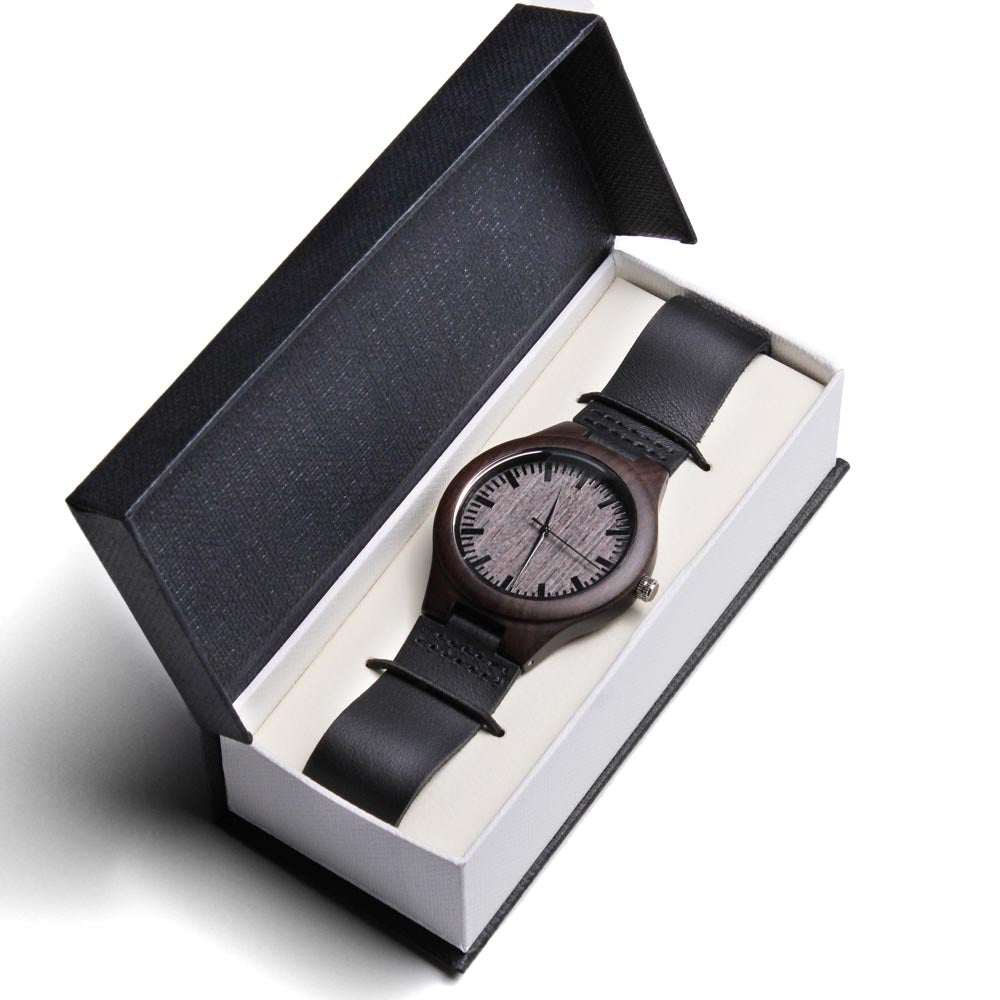 I Love You Men's Engraved Wooden Watch Gift For Him