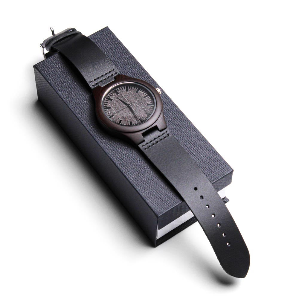 Happy Thanks Giving Engraved Wooden Watch Gift For Him