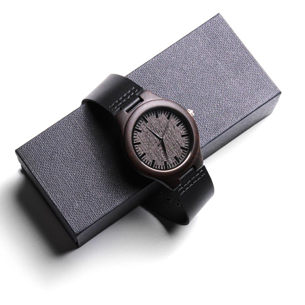 Happy Thanks Giving Engraved Wooden Watch Gift For Him
