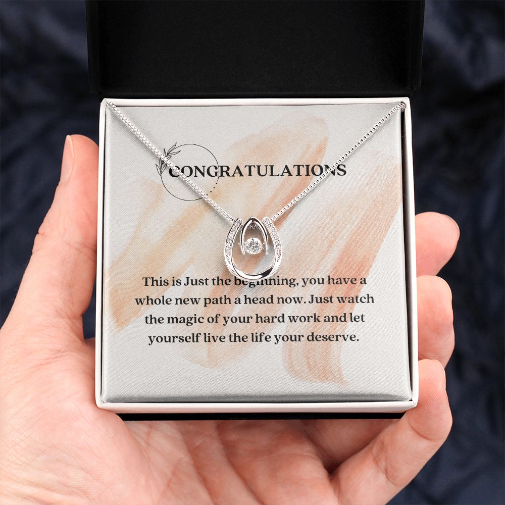 White Gold Cubic Zirconia Crystal Necklace Gift For Her Achievement