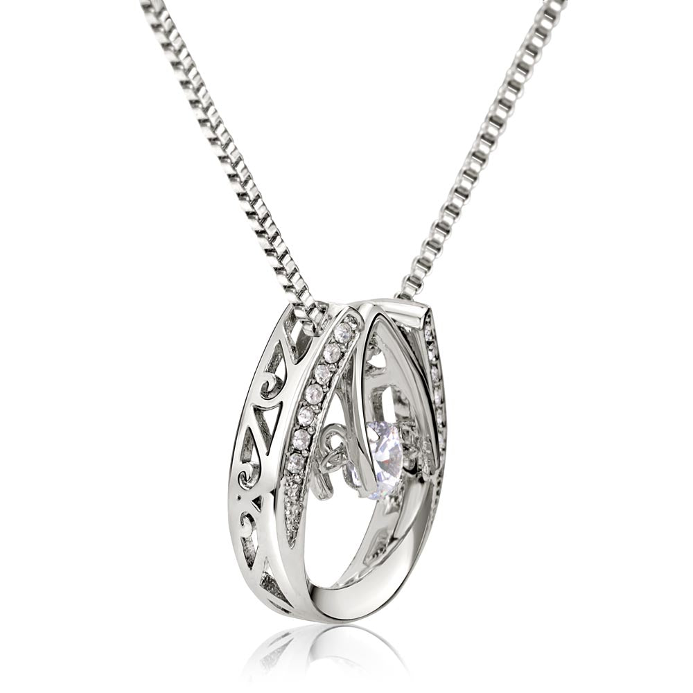 White Gold Cubic Zirconia Crystal Necklace Gift For Her Achievement