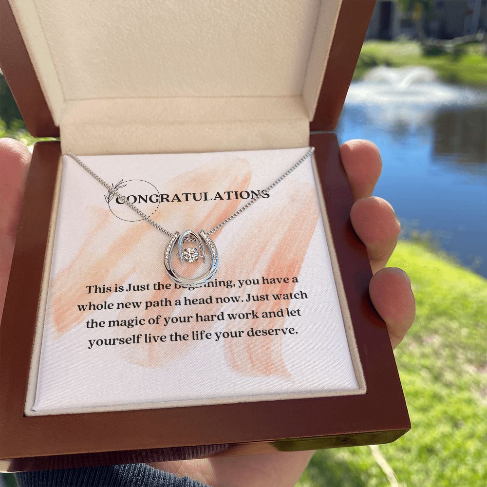 White Gold Cubic Zirconia Crystal Necklace Gift For Her Achievement