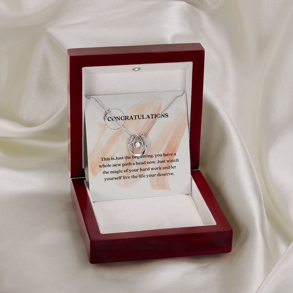 White Gold Cubic Zirconia Crystal Necklace Gift For Her Achievement