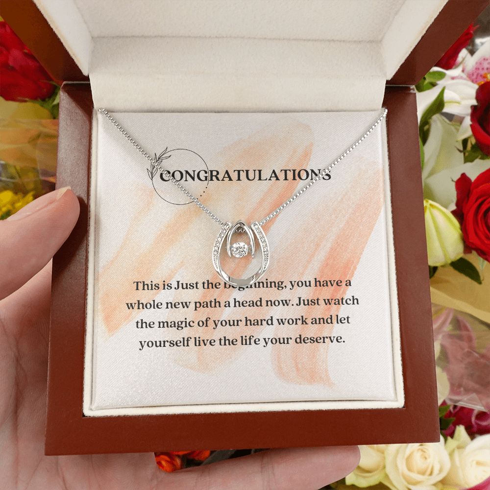 White Gold Cubic Zirconia Crystal Necklace Gift For Her Achievement