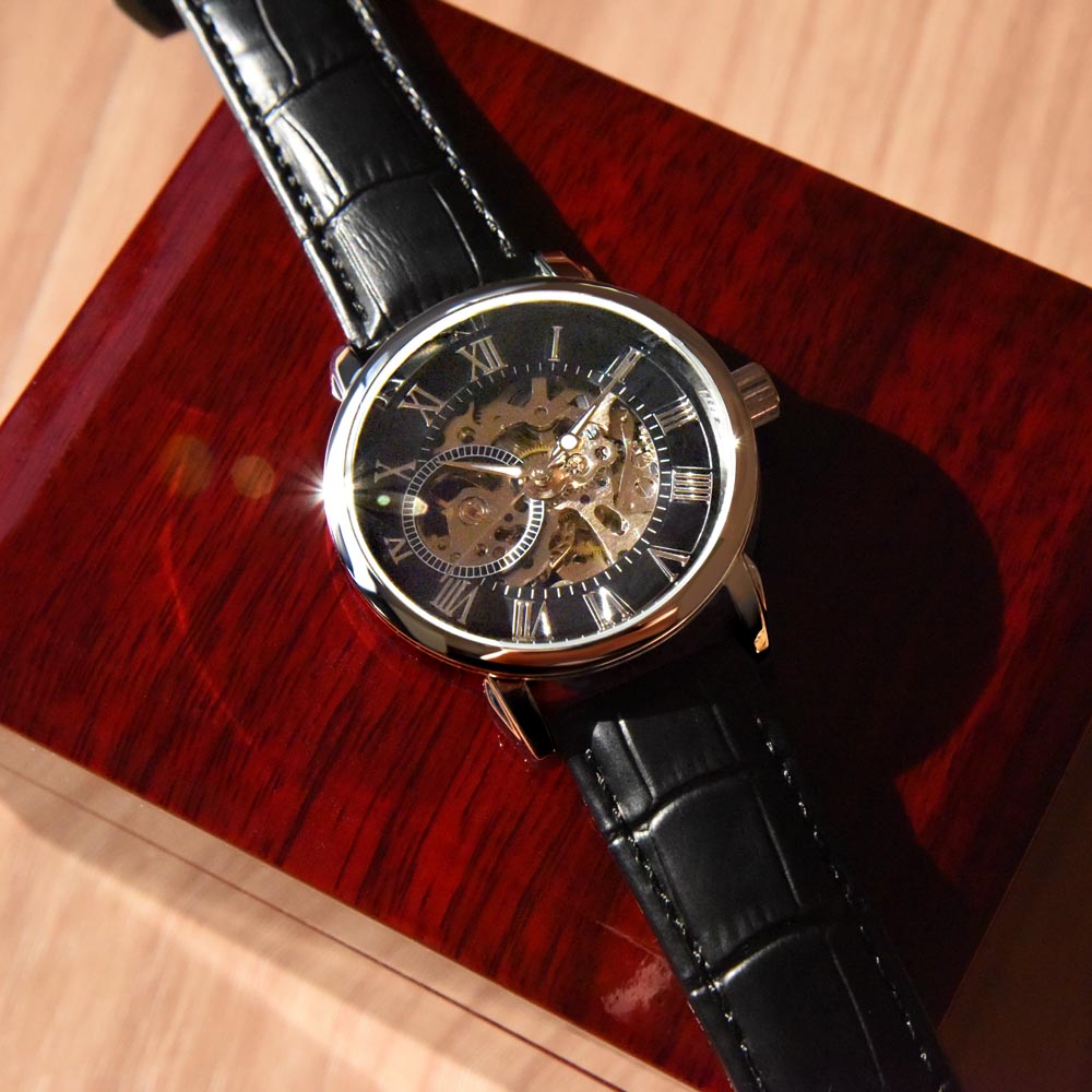 "We Love You' Men's Openwork Watch For Him