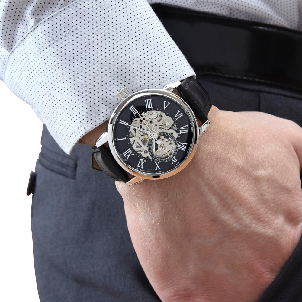 "We Love You' Men's Openwork Watch For Him
