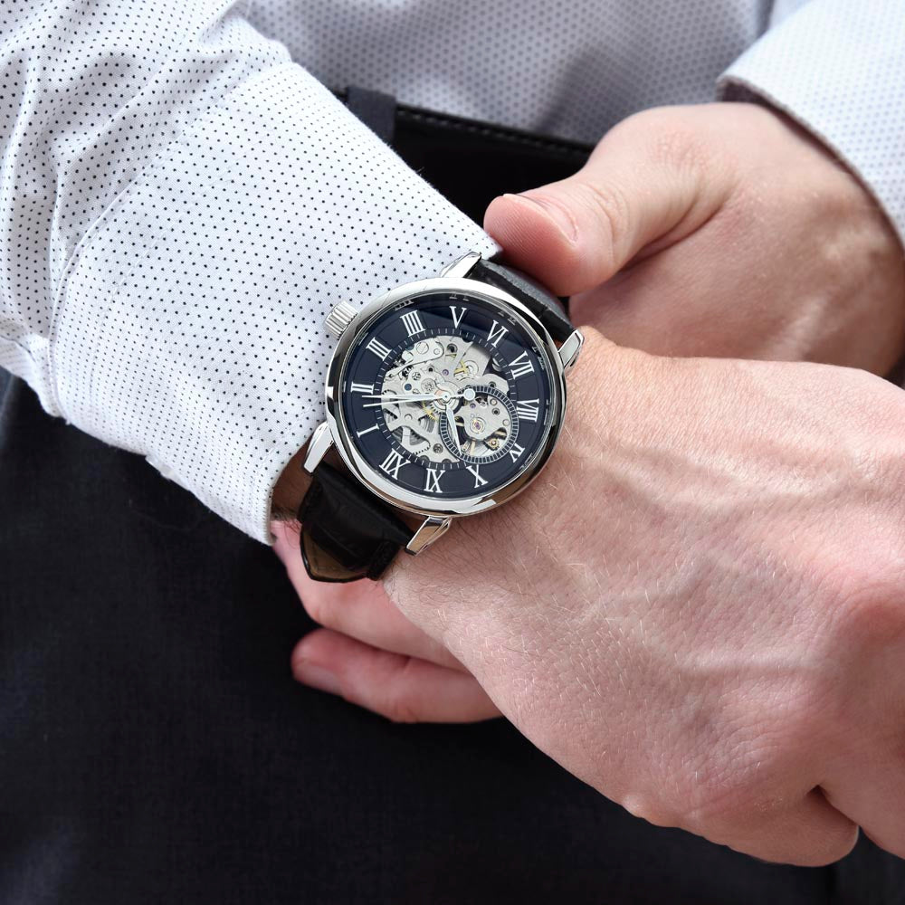 "We Love You' Men's Openwork Watch For Him
