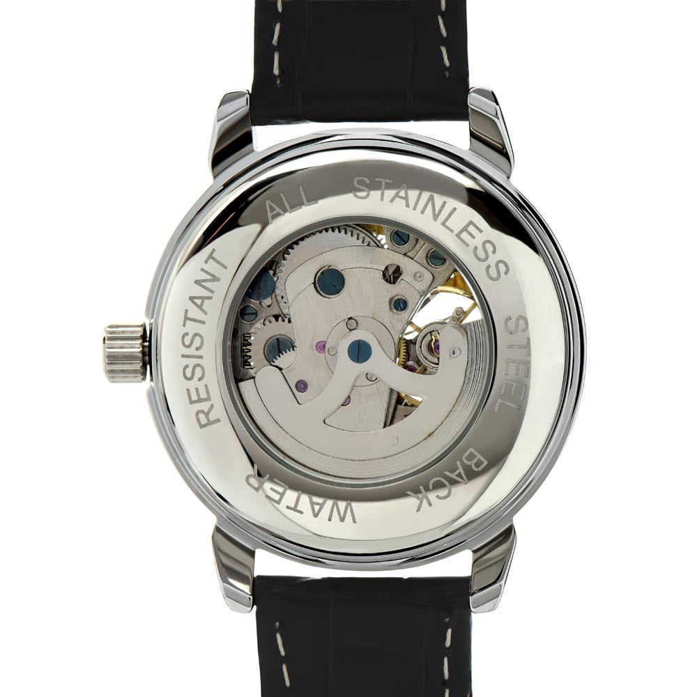 Black Openwork Watch + MC Gift For Dad With A Loving Note