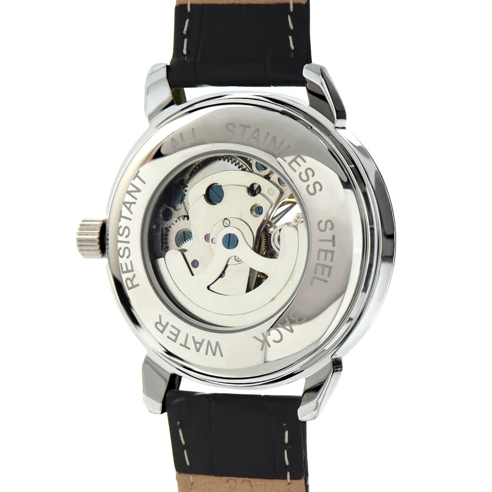 Men's Nikkah Gift - Black Openwork Watch - Muslim Men Wedding Gift