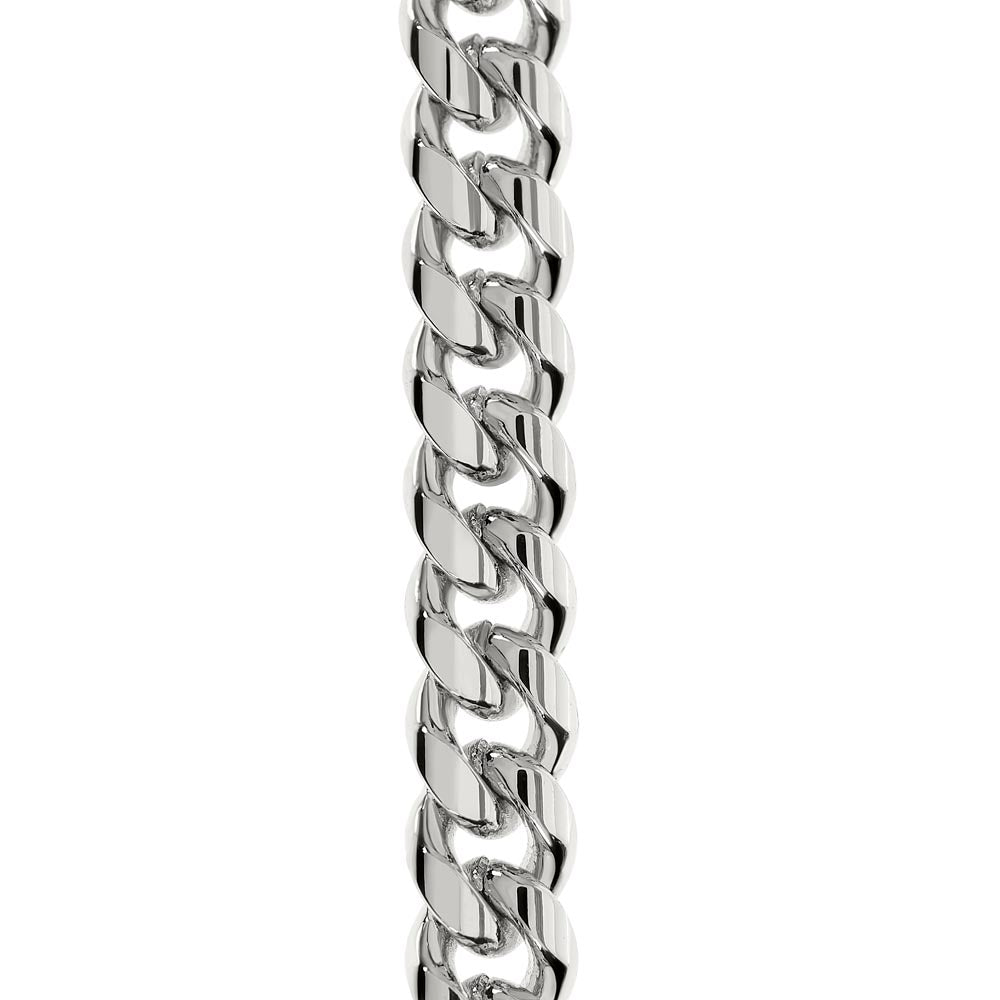 Cuban Link Chain 14k Yellow Gold & Polished Stainless Steel Gift For Dad
