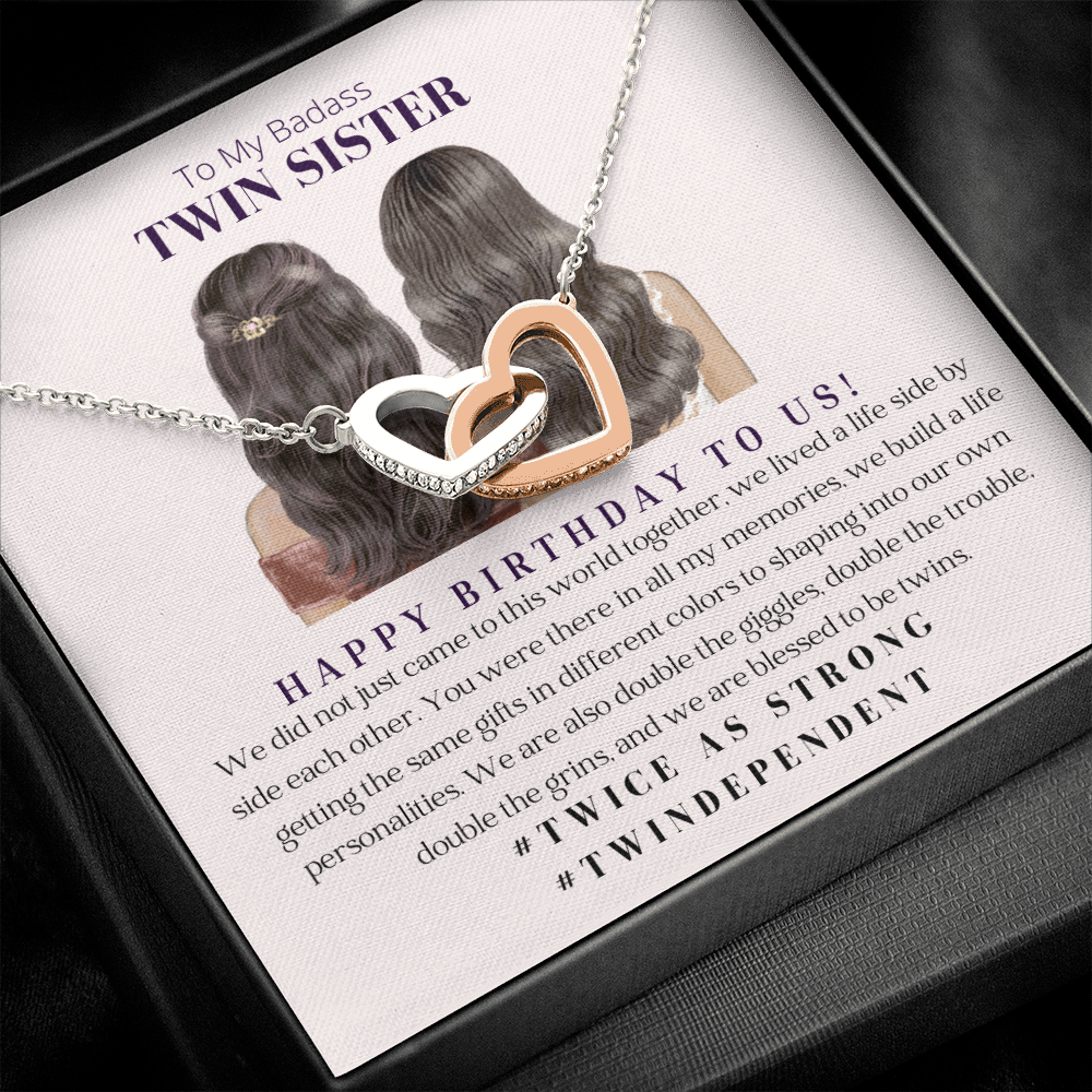 Twin Sister Interlocking Heart Necklace Birthday Gift For Her 18k Go Thoughtful Unique Gifts Uncommon Finds