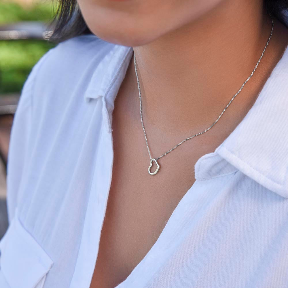 Delicate Heart Necklace Gift for Sister With Loving Note