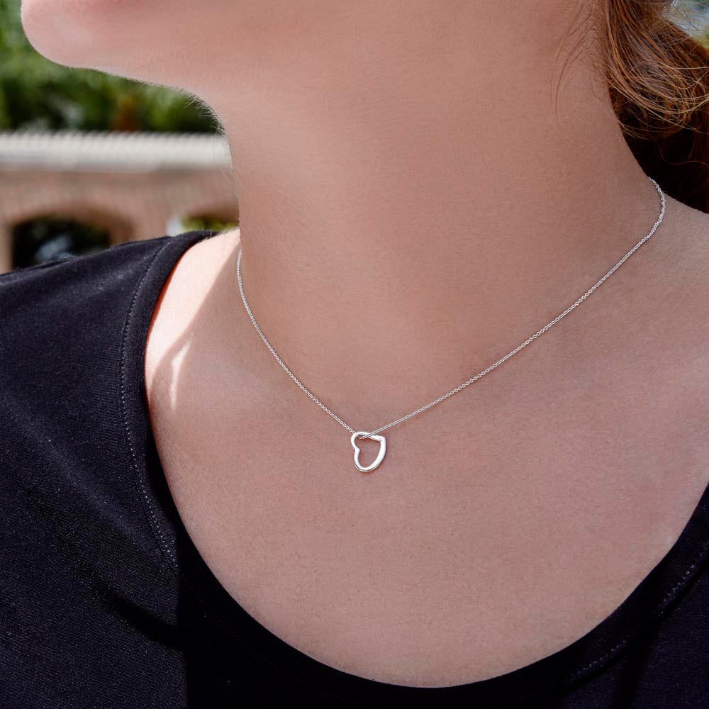 Delicate Heart Necklace Gift for Sister With Loving Note