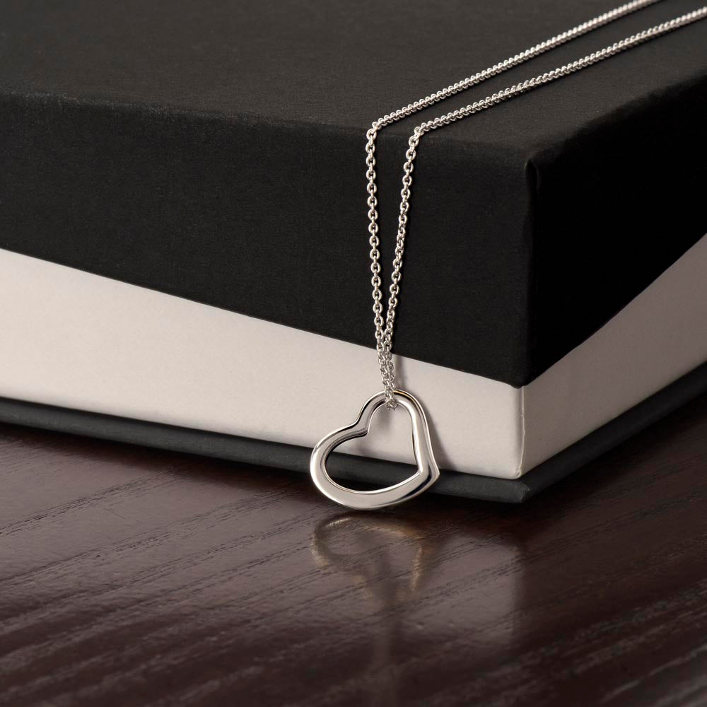 Delicate Heart Necklace Gift for Sister With Loving Note